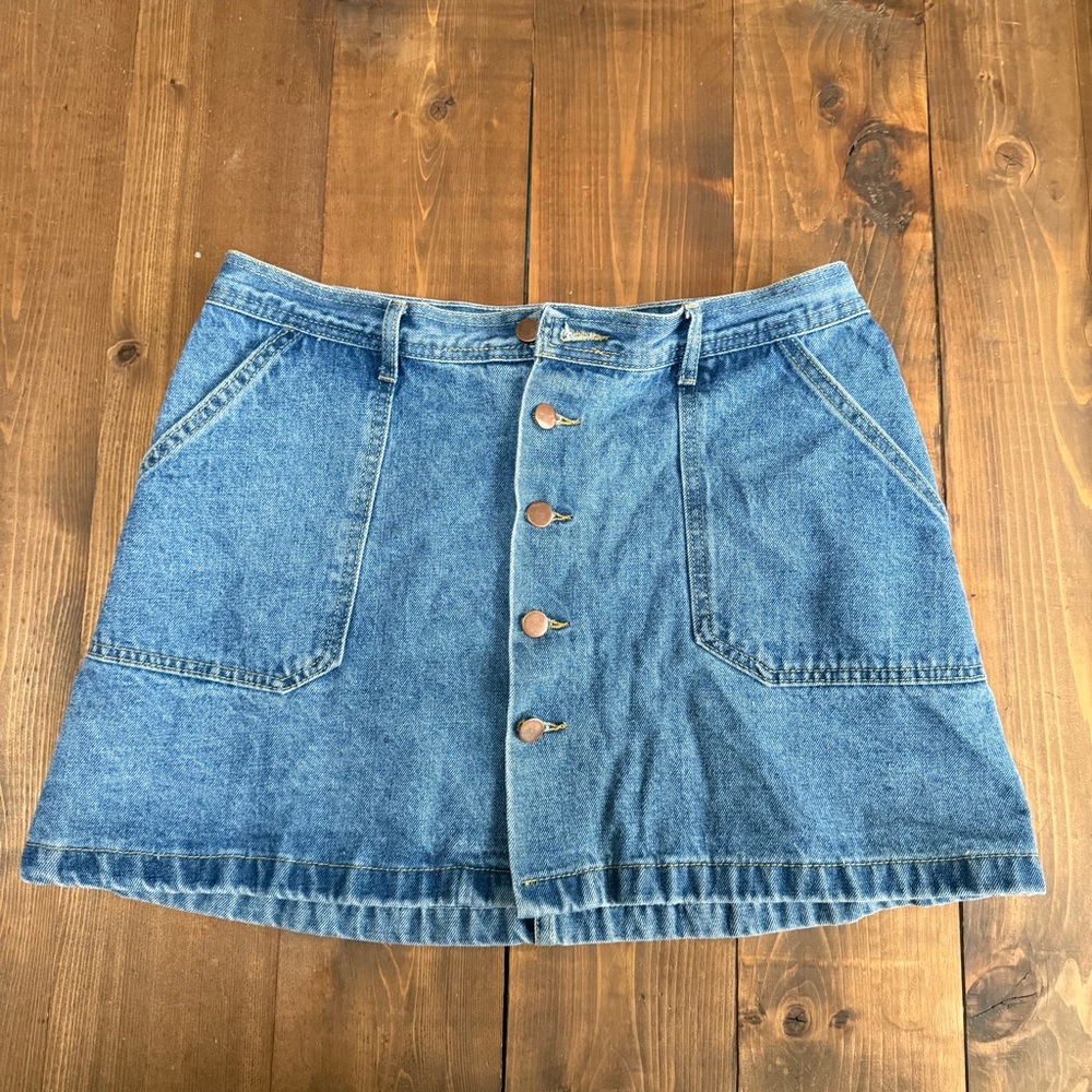 Yimeixuan Jeans Button Down Denim Mini Skirt